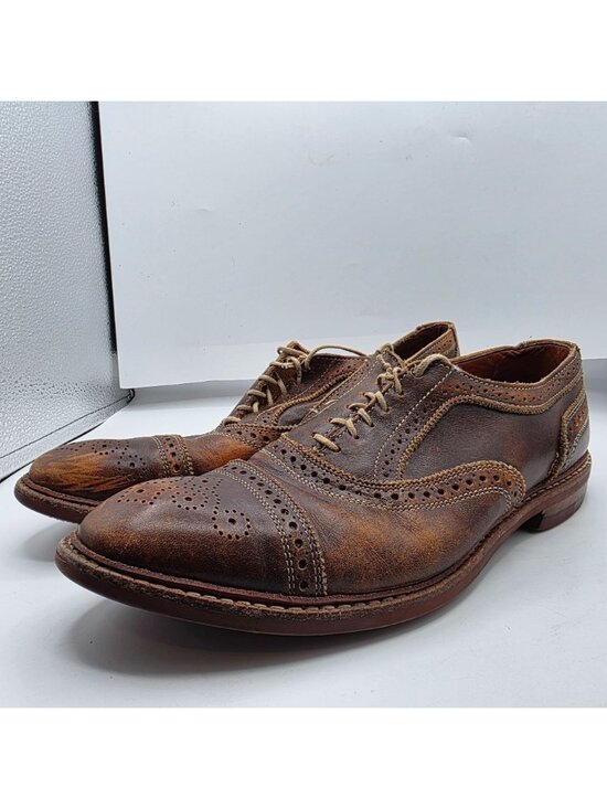 Allen Edmonds Strandmok Mens 11.5 Brown Cap Toe Oxford Dress Shoes Leather